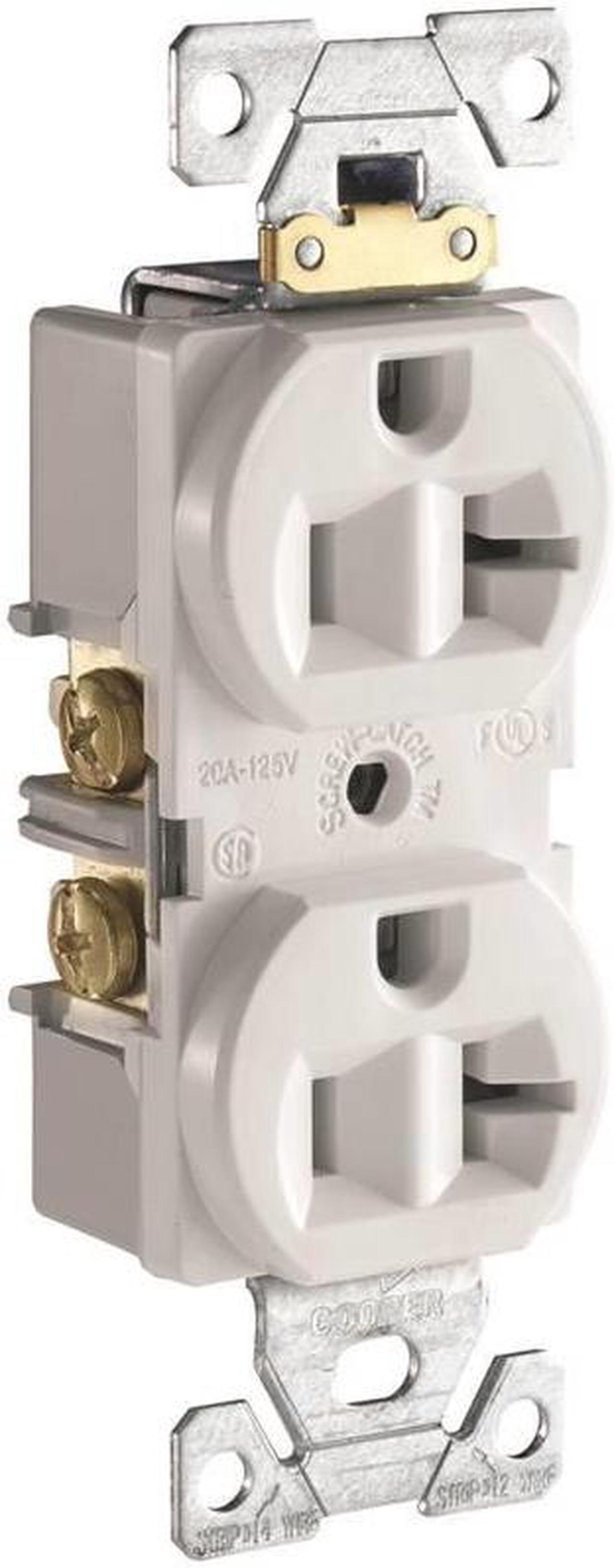 Main image of Wht Comm Grd Dup Recept 20A COOPER WIRING Single Receptacles CR20W 032664489235