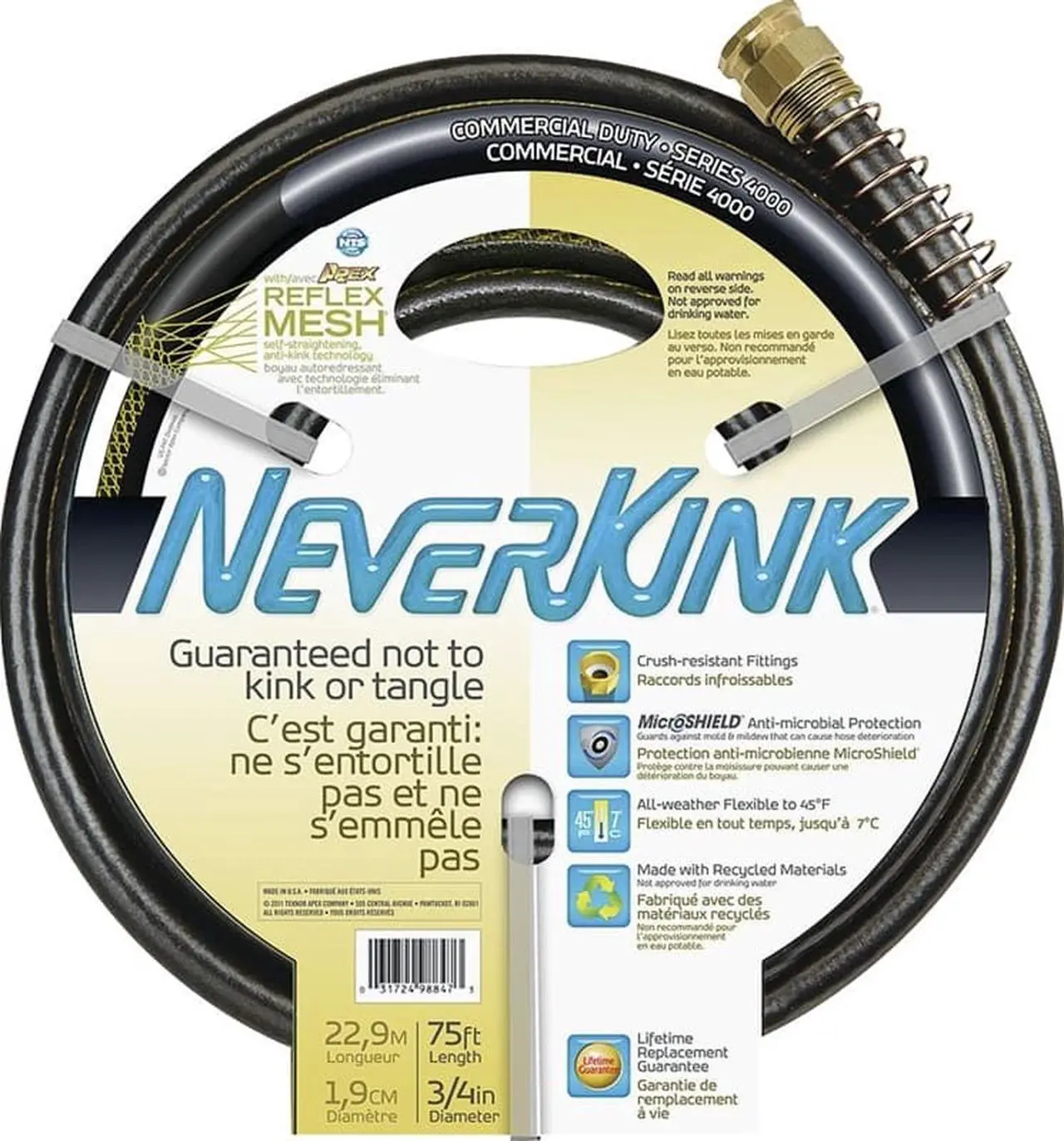 Alt view image 7 of 7 - Neverkink Pro 3/4 In. Dia. x 75 Ft. L. Commercial Garden Hose 9844-75