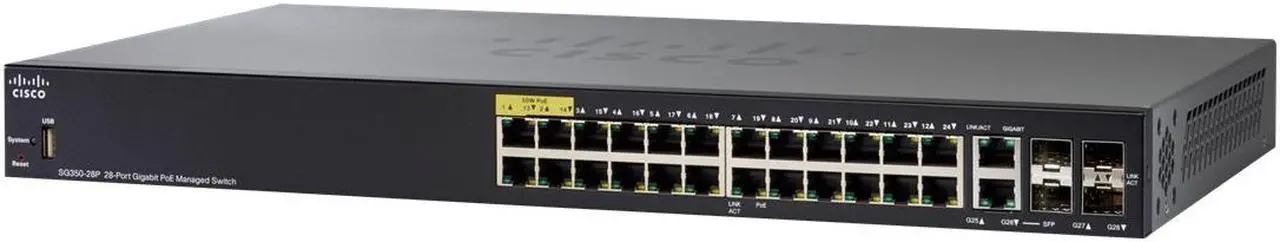 Alt view image 5 of 10 - Cisco SG350-28P 28-Port Gigabit PoE Managed Switch