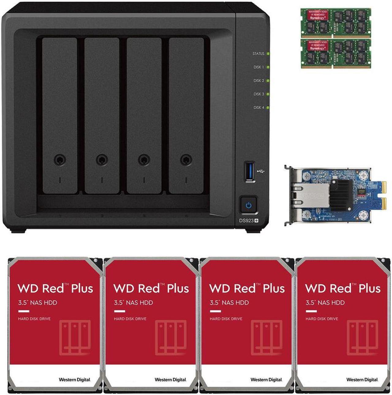 Main image of Synology DS923+ Dual-Core 4-Bay NAS, 32GB RAM, 48TB (4 x 12TB) of Western Digital Red Plus Drives, and a 10GbE Adapter Fully Assembled and Tested By CustomTechSales