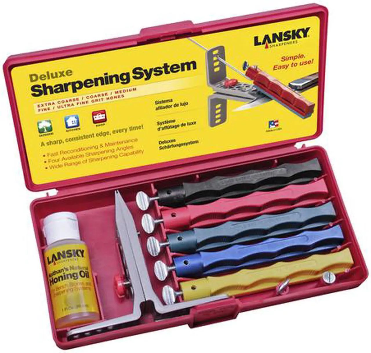 Alt view image 3 of 9 - Lansky Deluxe 5-Stone Sharpening System LKCLX