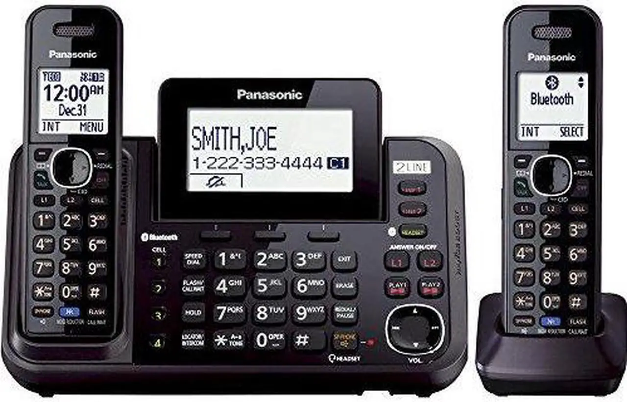 Alt view image 2 of 6 - Panasonic KXTG9542B Dect_6.0 1-Handset 2-Line Landline Telephone
