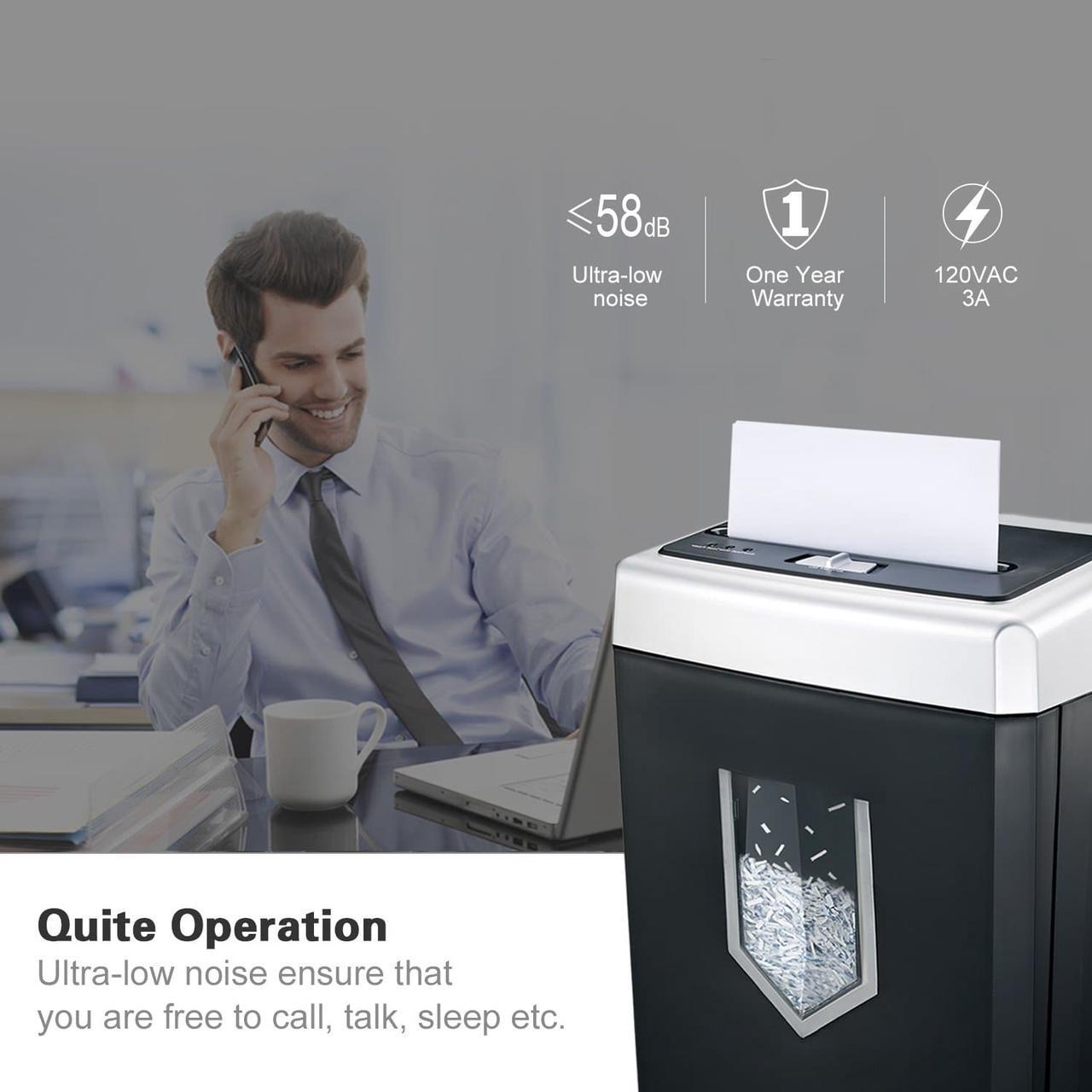Alt view image 5 of 18 - Bonsaii 14-Sheet Cross-Cut Heavy Duty Paper Shredder, 30-Minute Continuous Running Time, Credit Card/Staples Shredders for Office, Quiet Shredding Machine with Jam Proof System (C169-B)
