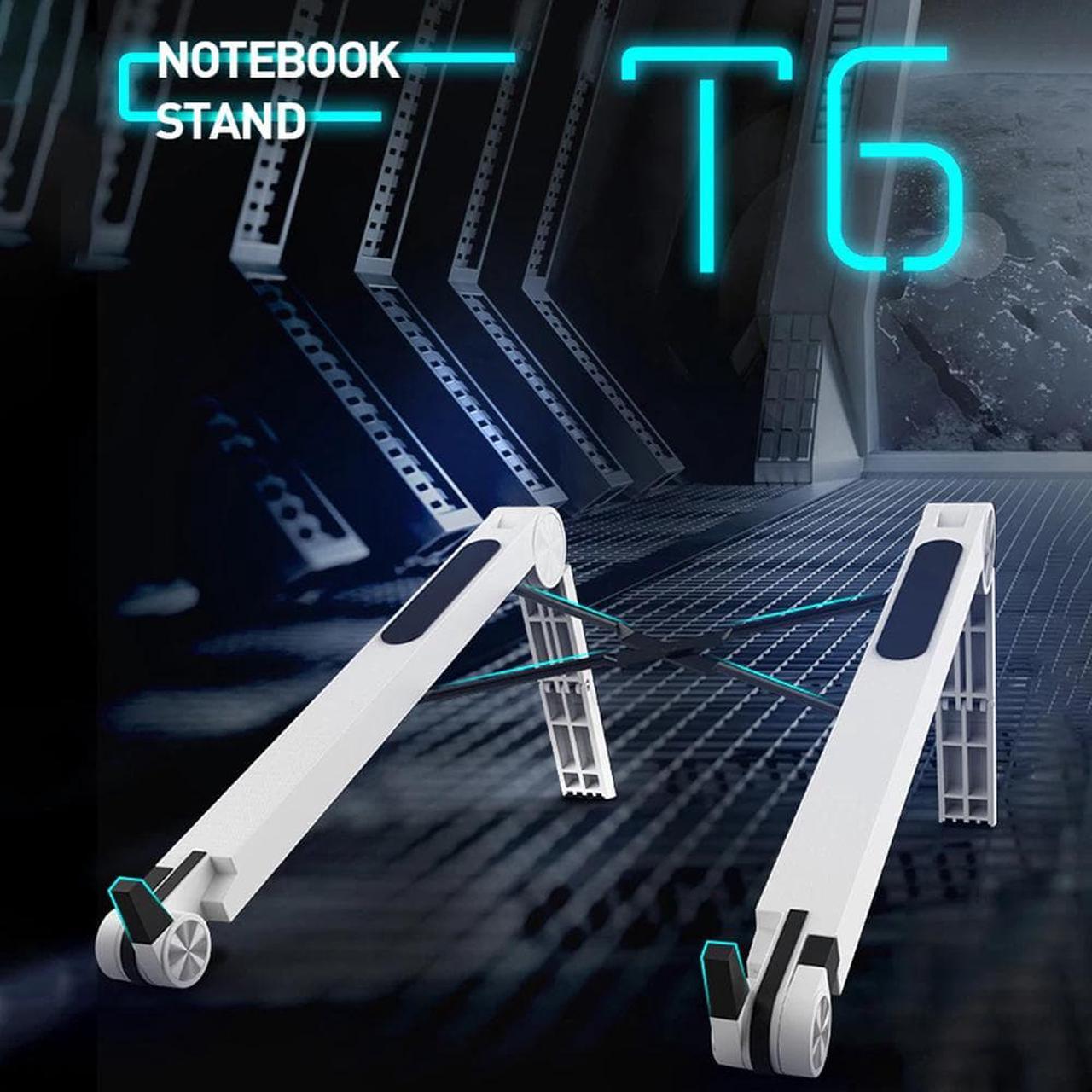 Alt view image 2 of 6 - Adjustable Lightweight Laptop Desk Cooling Stand Ergonomic Plastic Vertical Laptop Stand Foldable Tablet Bracket Laptop Holder