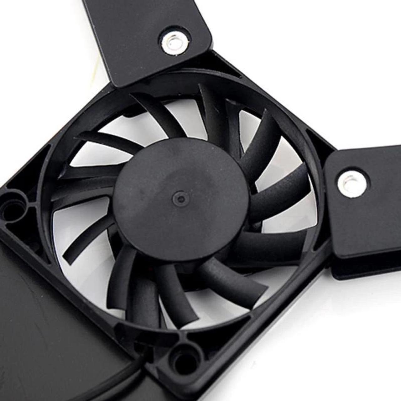 Alt view image 5 of 6 - NEW USB Notebook Folding Dual 2 Fans Radiator Air cooled for 10-17" PC Laptop Computer