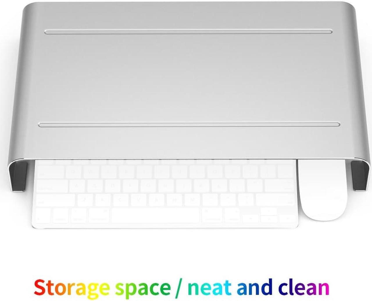 Alt view image 5 of 6 - Aluminum Bracket Computer Monitor Stand Holder Display Screen Storage Rack Laptop Heindghtening Mount for Desktop Notebook