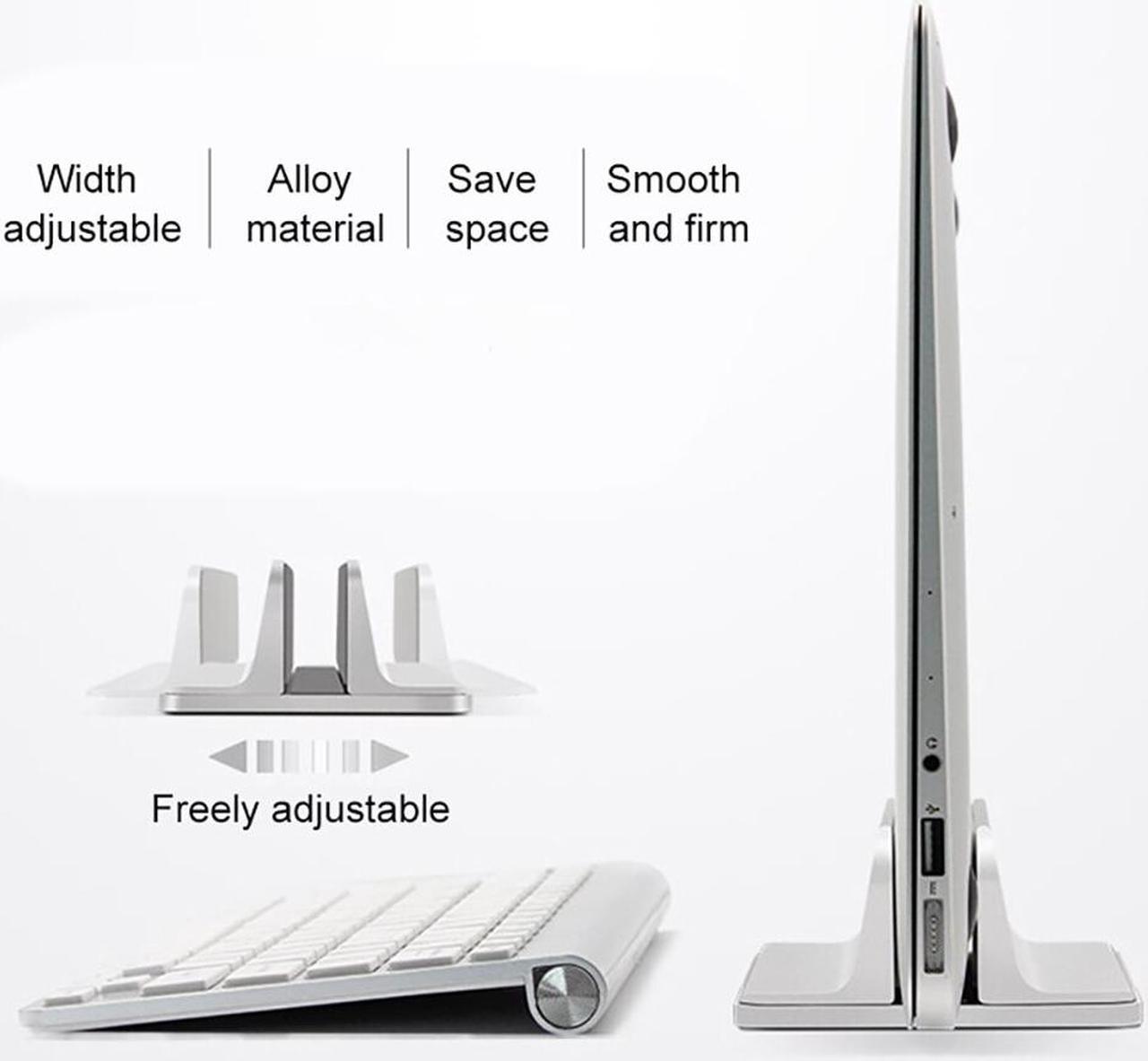 Alt view image 2 of 6 - Hot Aluminum Laptop Stand For Macbook Air Pro Stable Vertical Desktop Stand With Adjustable Dock Size Book Holder Laptop Stand