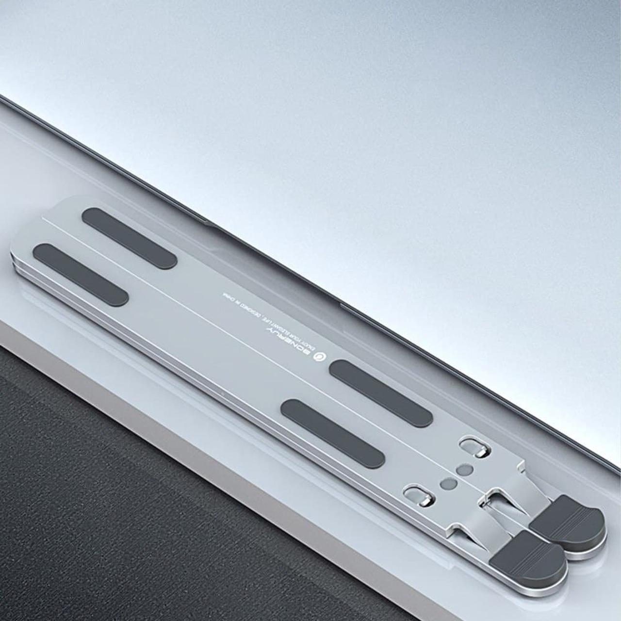 Alt view image 3 of 6 - Adjustable Desktop Laptop Stand Holder Aluminum Alloy Portable Folding Notebook Support Lifting with Non slip Pad