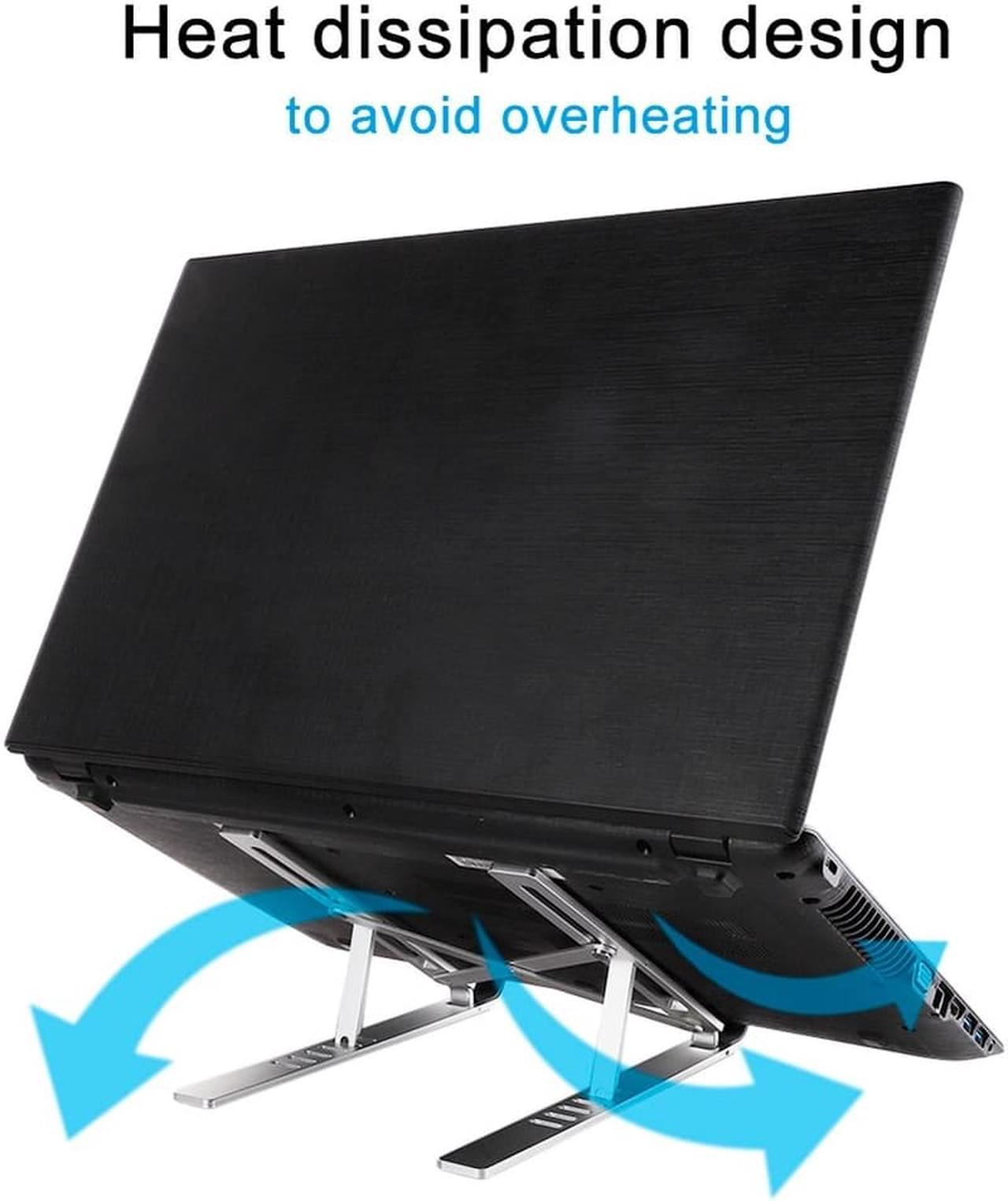 Alt view image 4 of 6 - Aluminum Alloy Adjustable Laptop Stand Folding Portable for Notebook MacBook Computer Bracket Lifting Cooling Holder Non slip