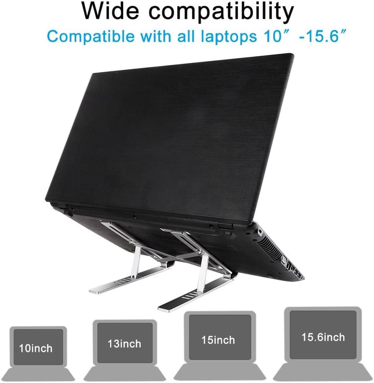 Alt view image 5 of 6 - Aluminum Alloy Adjustable Laptop Stand Folding Portable for Notebook MacBook Computer Bracket Lifting Cooling Holder Non slip