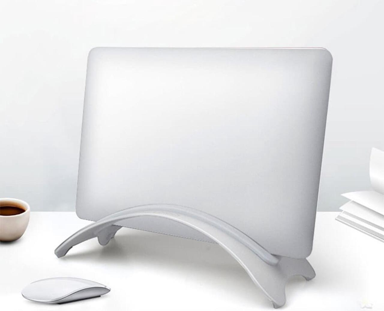 Alt view image 2 of 6 - Erected Holder Space Saving Desktop Storage Rack Aluminum Alloy Mount Laptop Stand Vertical Portable Base For Macbook Pro Air