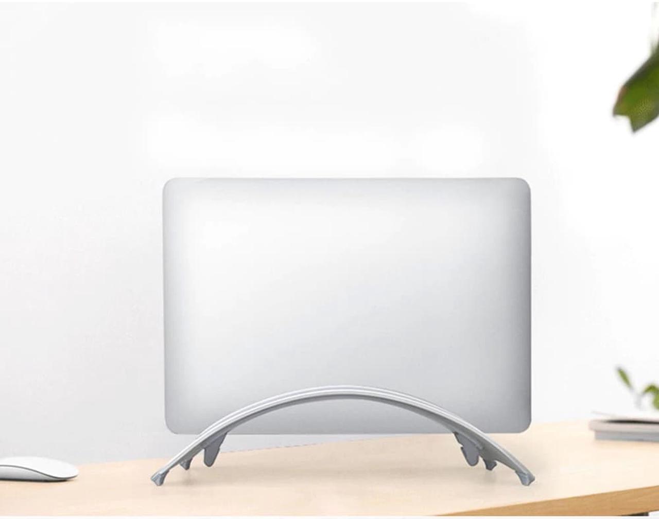 Alt view image 2 of 6 - Laptop Stand Aluminum Alloy Stable Vertical Storage Rack Base Portable Accessories Space Saving Anti Slip For Macbook Pro Air