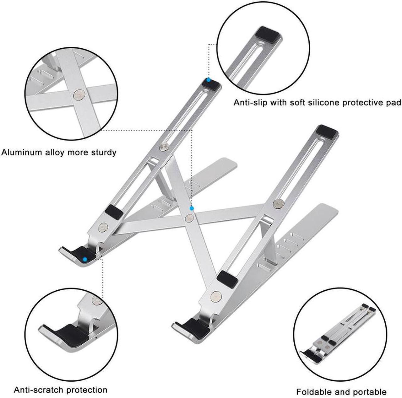 Alt view image 6 of 6 - Aluminum Alloy Adjustable Laptop Stand Folding Portable for Notebook MacBook Computer Bracket Lifting Cooling Holder Non slip