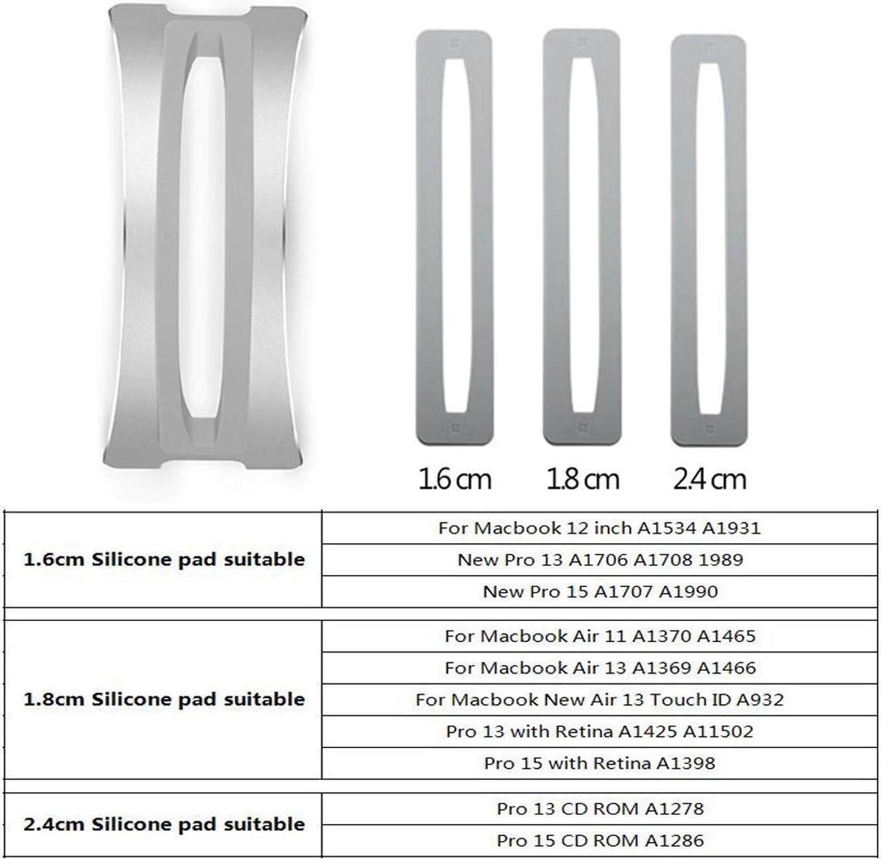 Alt view image 2 of 6 - Aluminum Space saving Laptop Vertical Stand Storage Desktop Erected Holder for MacBook Pro Air Retina Notebook 3 Size Silica Gel