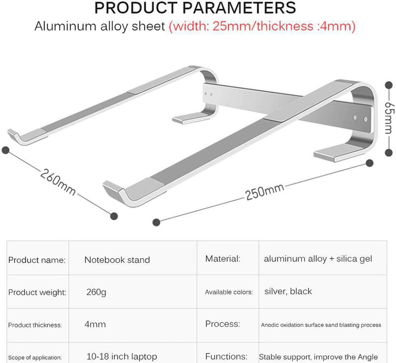 Alt view image 4 of 6 - Adjustable Notebook Stand Portable Laptop Holder Foldable Laptop Stand Tablet Stand Computer Support For MacBook Air Pro ipad
