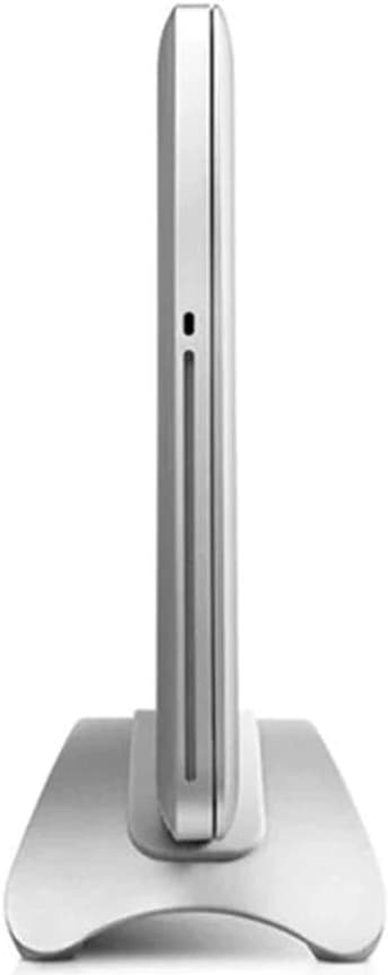 Alt view image 3 of 6 - Aluminum Space saving Laptop Vertical Stand Storage Desktop Erected Holder for MacBook Pro Air Retina Notebook 3 Size Silica Gel