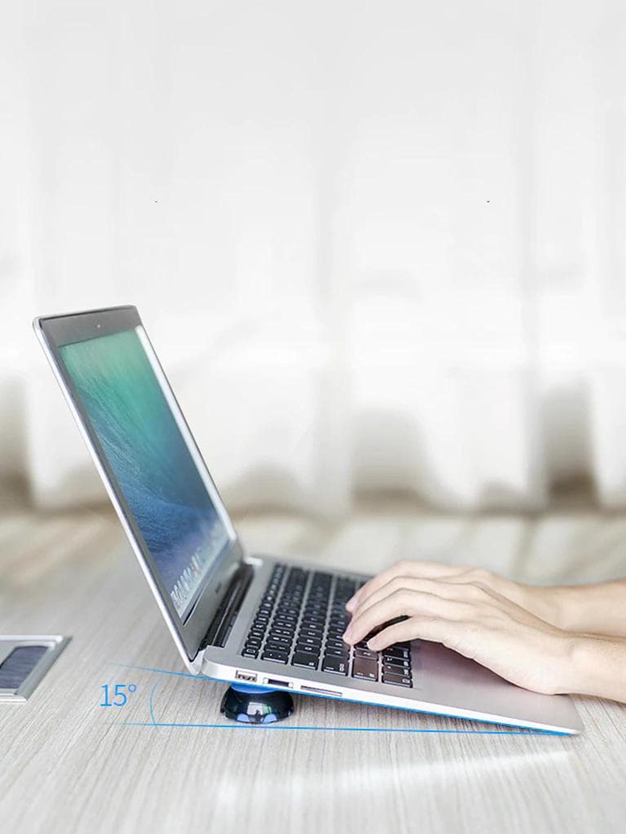 Alt view image 2 of 5 - Laptop Stand Magnetic Portable Cooling Pad For MacBook Laptop Cool Ball Heat Dissipation Skidproof Pad Cooler Stander Notebook