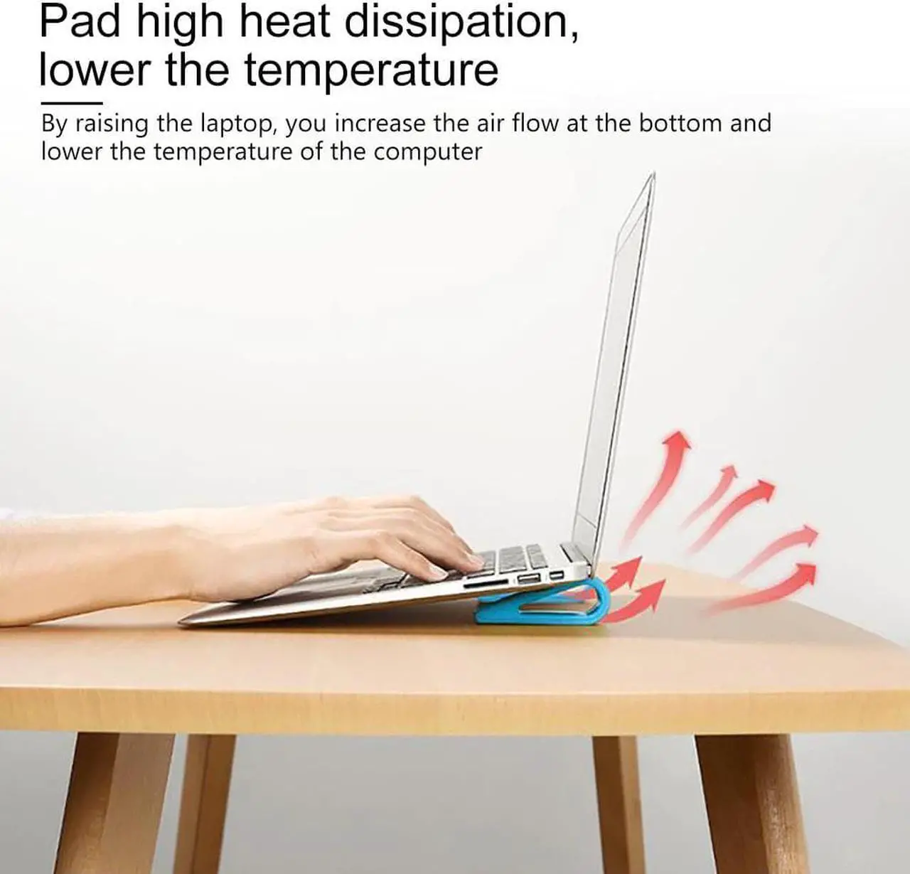 Alt view image 3 of 6 - Mini Portable Simple Laptop Stand Heat Dissipation Adjustable Cooling Bracket Desktop Computer Increased Shelf Cooler Base