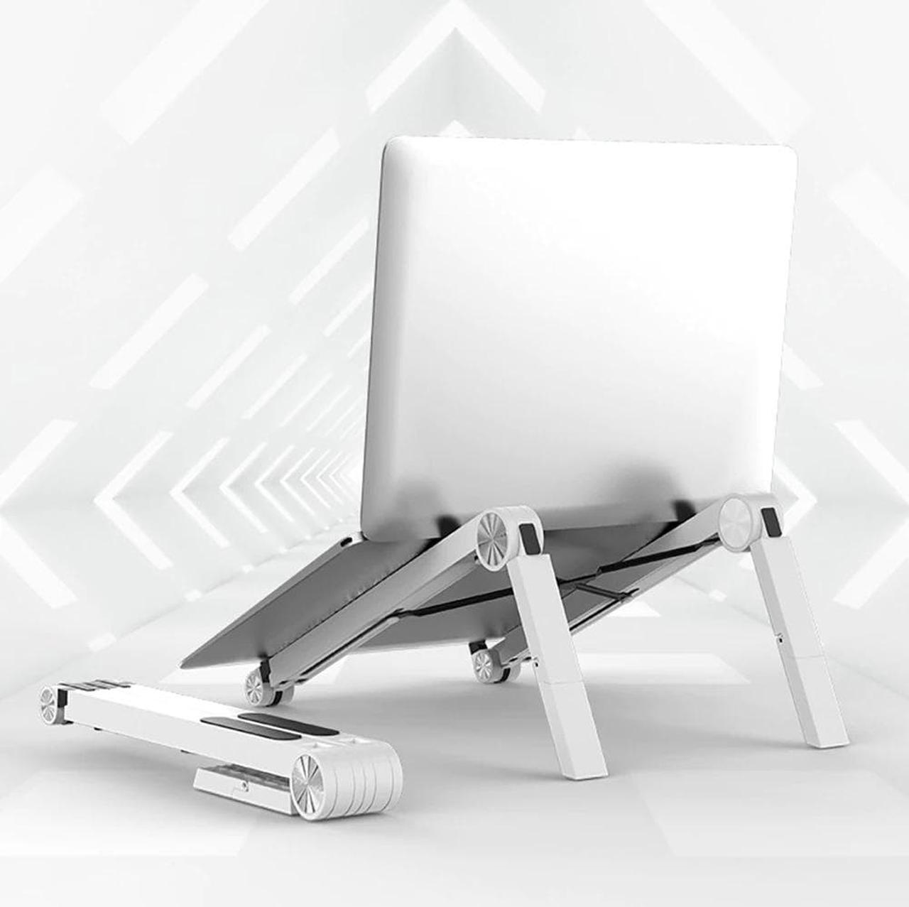 Alt view image 4 of 6 - Adjustable Lightweight Laptop Desk Cooling Stand Ergonomic Plastic Vertical Laptop Stand Foldable Tablet Bracket Laptop Holder