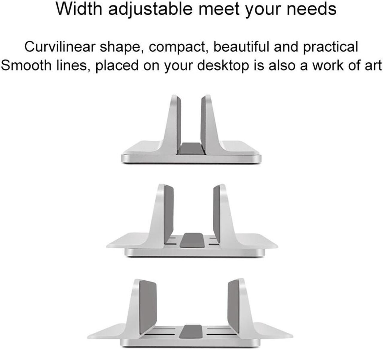 Alt view image 3 of 6 - Hot Aluminum Laptop Stand For Macbook Air Pro Stable Vertical Desktop Stand With Adjustable Dock Size Book Holder Laptop Stand