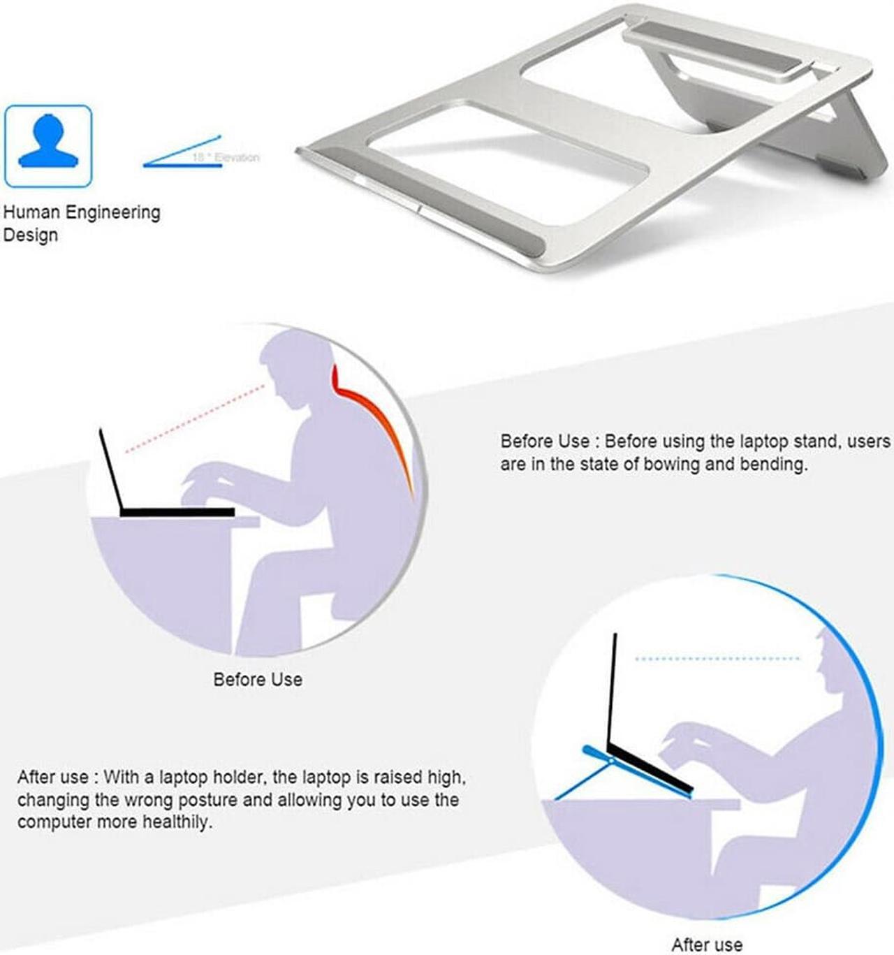 Alt view image 2 of 6 - Notebook PC Laptop Stand Portable Foldable Tablet Aluminum Alloy Holders Household Computer Safety Parts for Desk