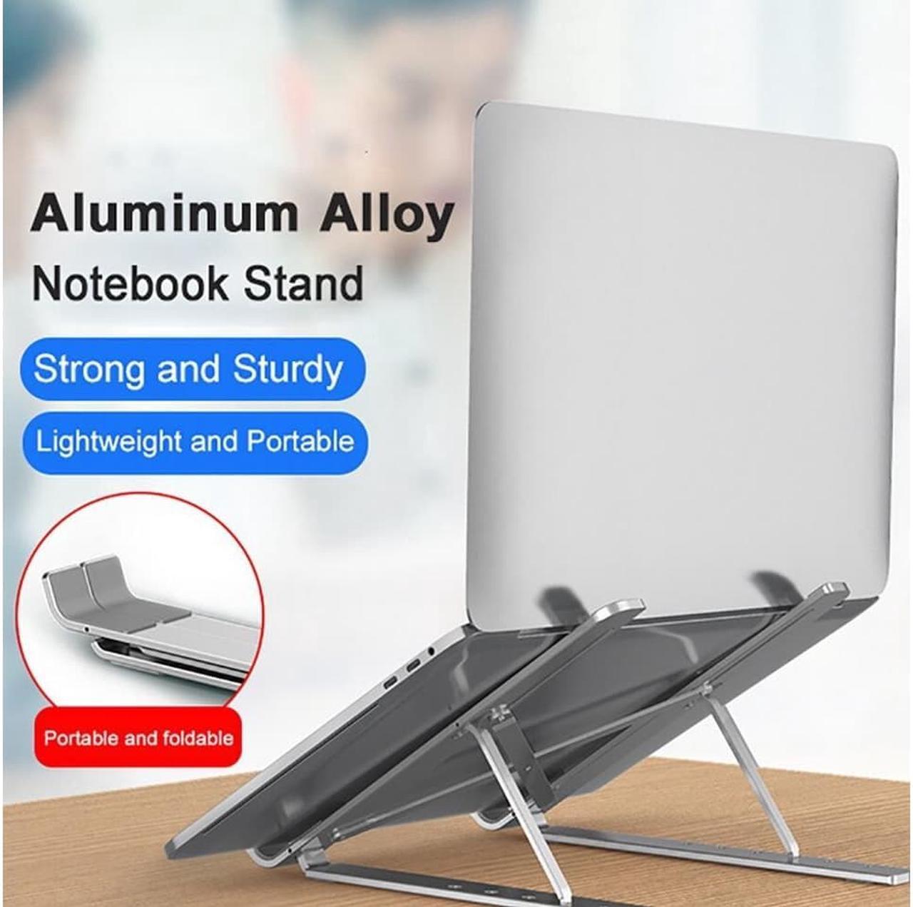 Alt view image 2 of 4 - Aluminum Alloy Adjustable Laptop Stand Folding Portable for Notebook MacBook Computer Bracket Lifting Cooling Holder Non slip 20