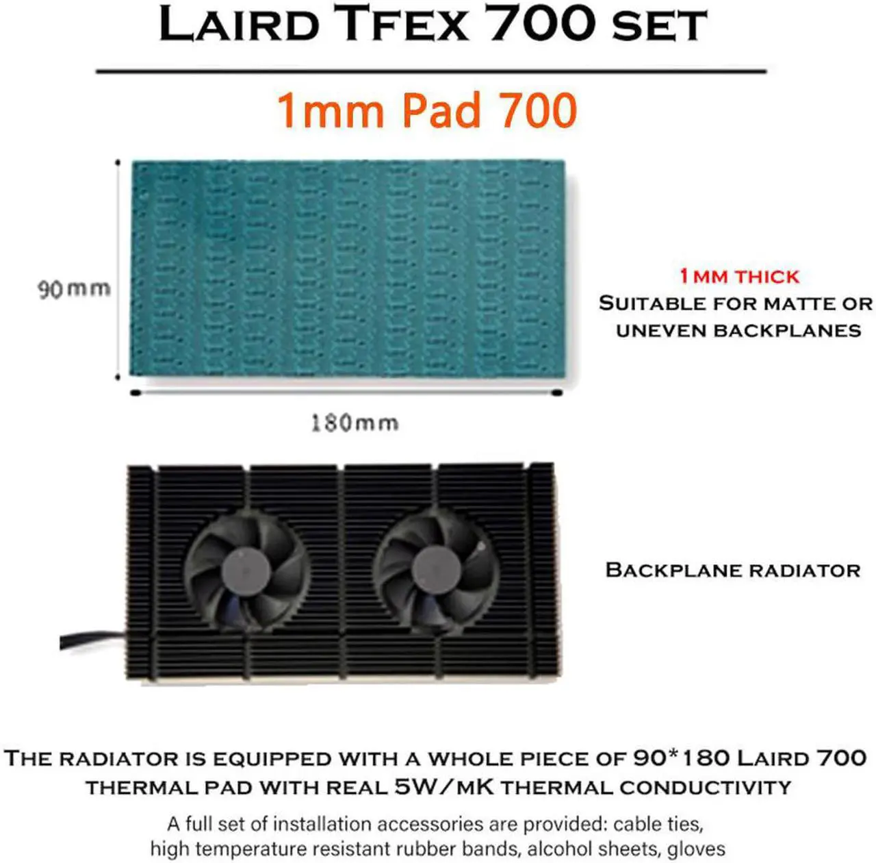 Alt view image 2 of 7 - Amify GPU Backplate Radiator Memory Cooler Aluminum Panel + Dual PWM Fan VRAM Heatsink Graphics Card Backplane For RTX 3090 Radiator With 1mm Laird Tflex 700 Thermal Pad