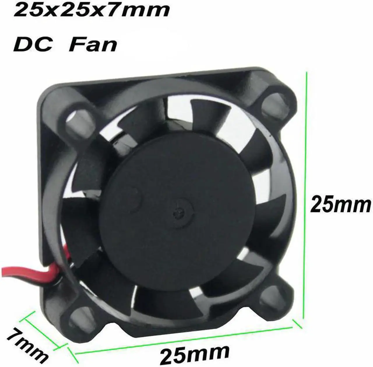 Alt view image 4 of 6 - 2pcs DC Blushless Cooling Fan 25x25x7mm 5V 2Pin Axial Flow Small Mini Cooler 25mm x 7mm 2507S