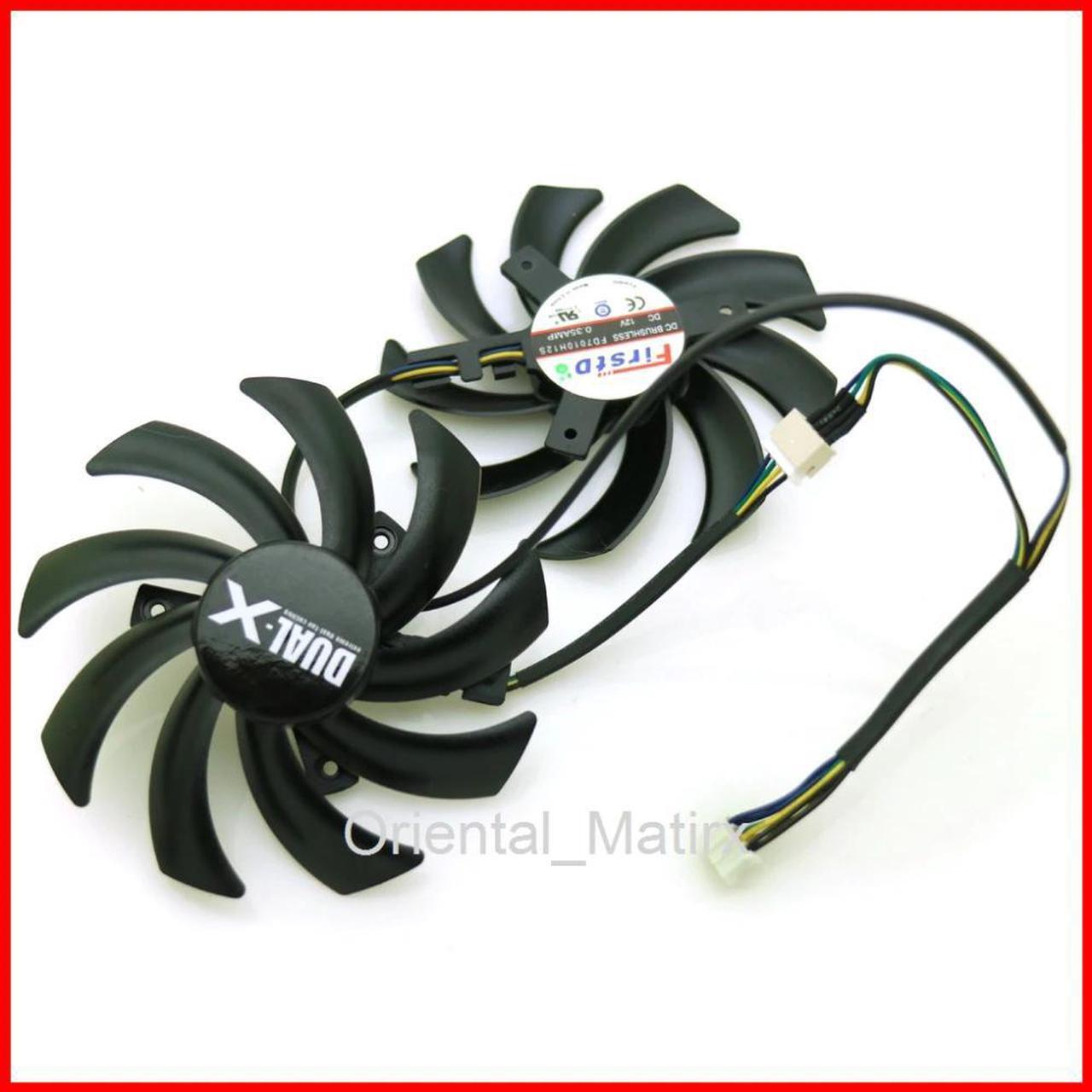 Alt view image 2 of 6 - 2pcs/lot 85mm FD7010H12S 12V 40mm Hole Graphics Video Card Replacement For Sapphire HD 7790 7850 7870 7950 Cooler Cooling Fan