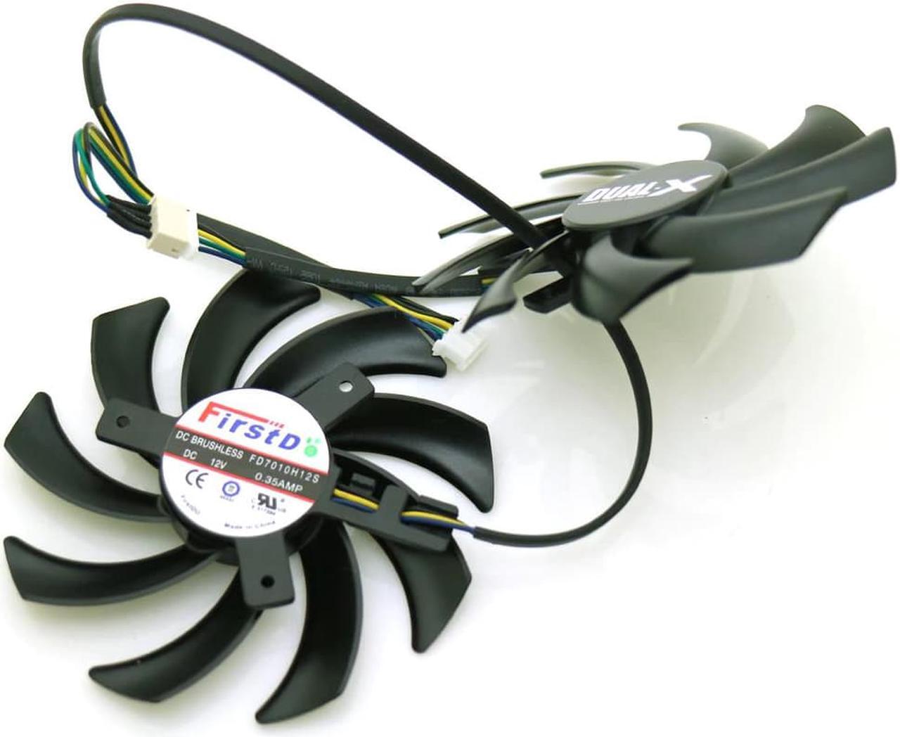 Alt view image 3 of 6 - 2pcs/lot 85mm FD7010H12S 12V 40mm Hole Graphics Video Card Replacement For Sapphire HD 7790 7850 7870 7950 Cooler Cooling Fan