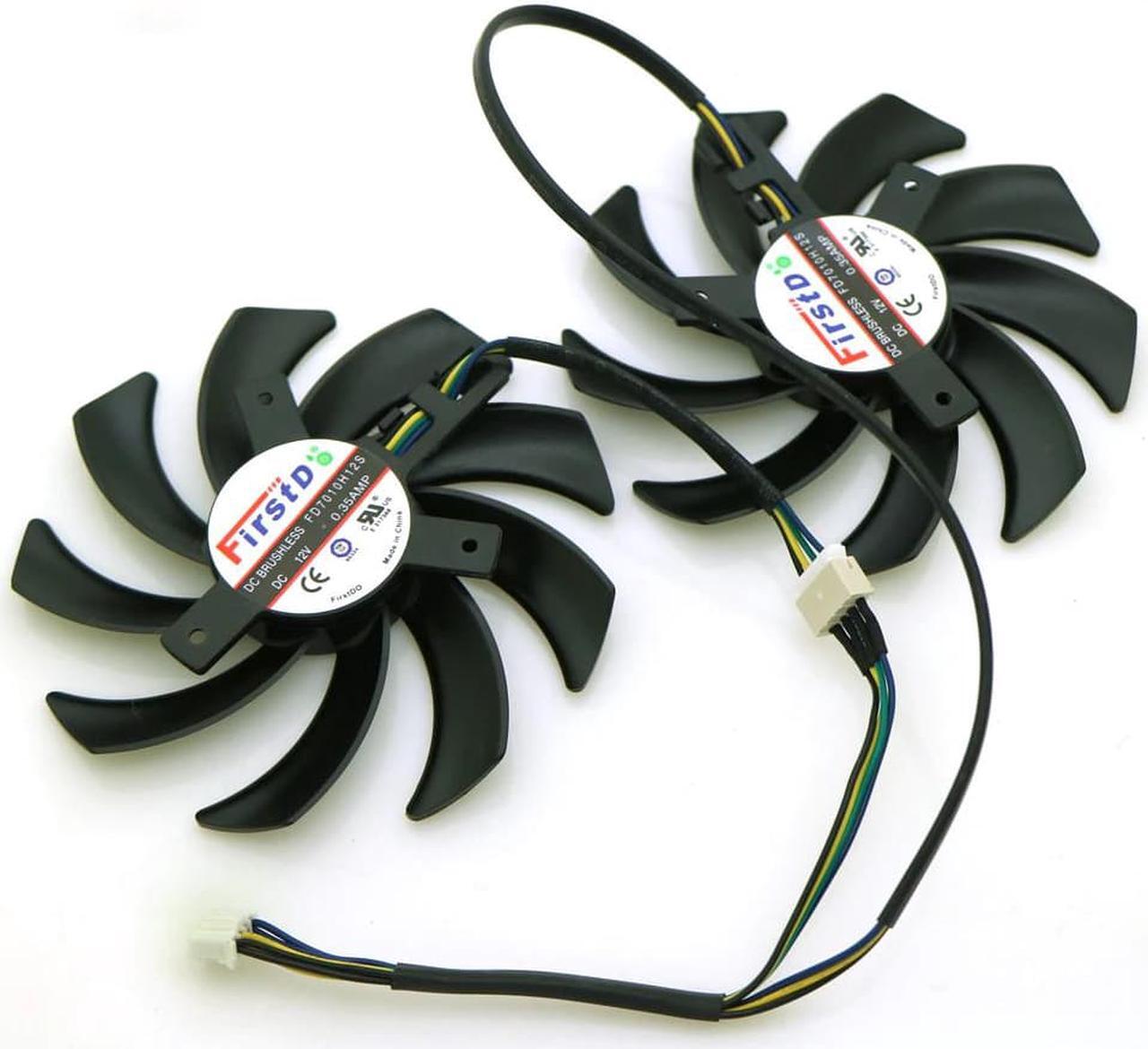 Alt view image 4 of 6 - 2pcs/lot 85mm FD7010H12S 12V 40mm Hole Graphics Video Card Replacement For Sapphire HD 7790 7850 7870 7950 Cooler Cooling Fan