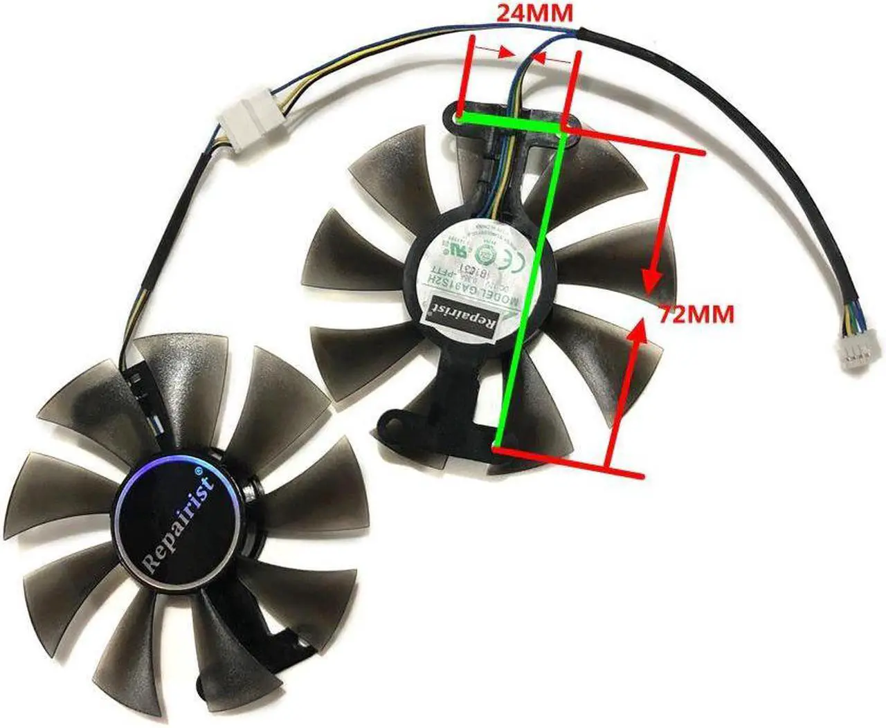 Alt view image 3 of 6 - 2pcs/set GA91S2H GeForce GTX 950 960 1050 1060 GPU Cooler Fan For ZOTAC GTX1050Ti X Gaming GTX760 2GD5 HB VGA Cards Cooling