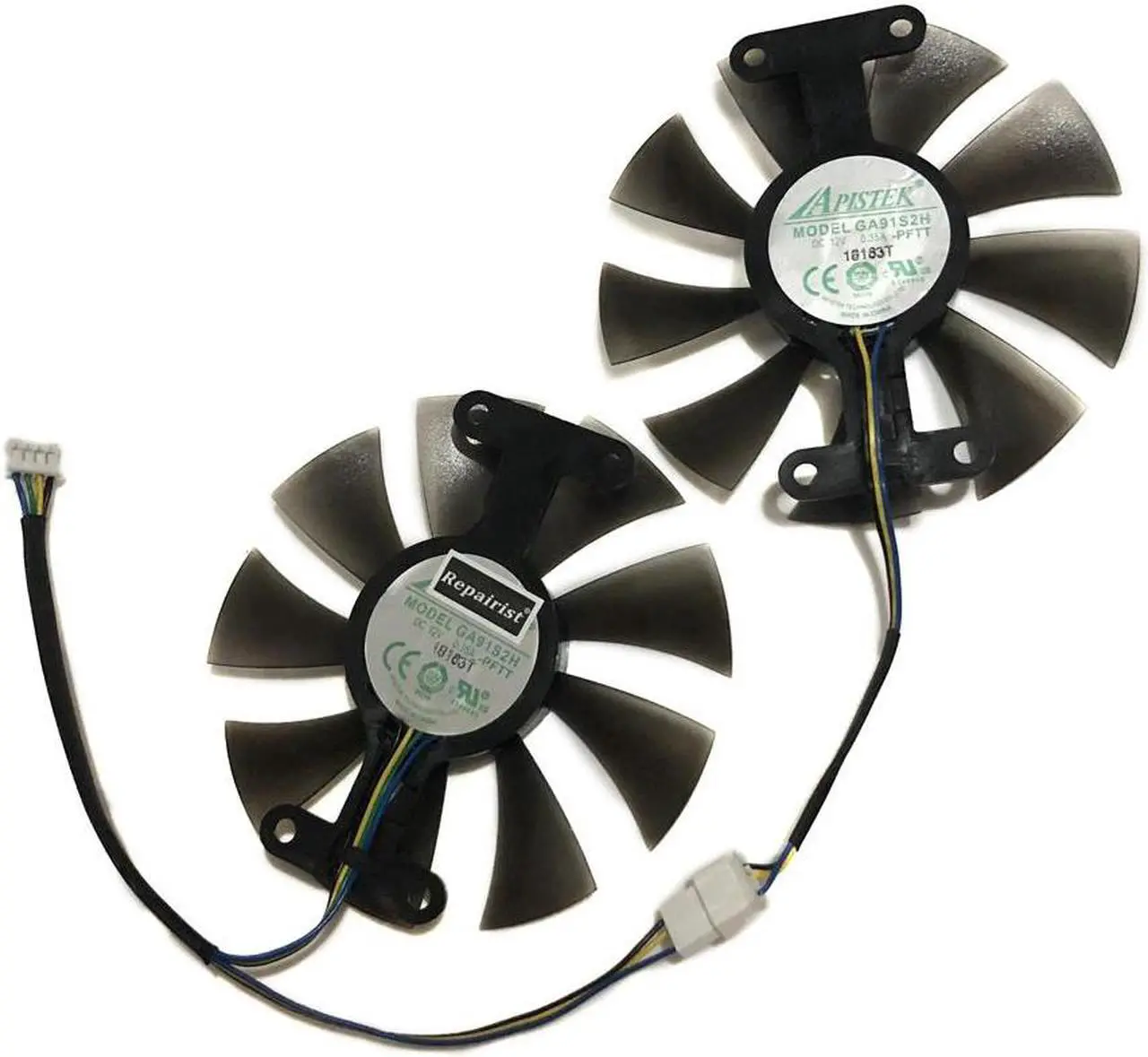 Alt view image 5 of 6 - 2pcs/set GA91S2H GeForce GTX 950 960 1050 1060 GPU Cooler Fan For ZOTAC GTX1050Ti X Gaming GTX760 2GD5 HB VGA Cards Cooling