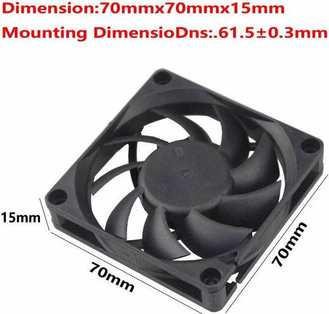 Alt view image 2 of 6 - 5 pcs 7cm PC Case CPU Cooler 70mm x 15mm 24V DC Motor Brushless Cooling Fan 70x70x15mm 7015 2Pin