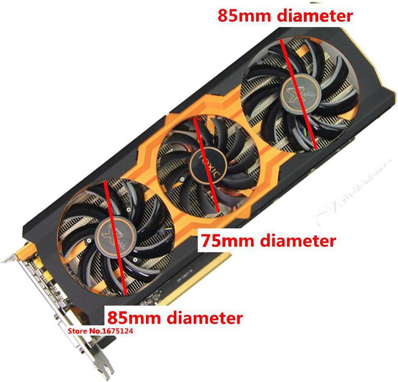 Alt view image 6 of 6 - 3Pcs/set R9 290X R9 280X GPU VGA Cooler Graphics Card Fan For Sapphire R9 270X/280X/290/290X VAPOR X OC TOXIC Video Card Cooling