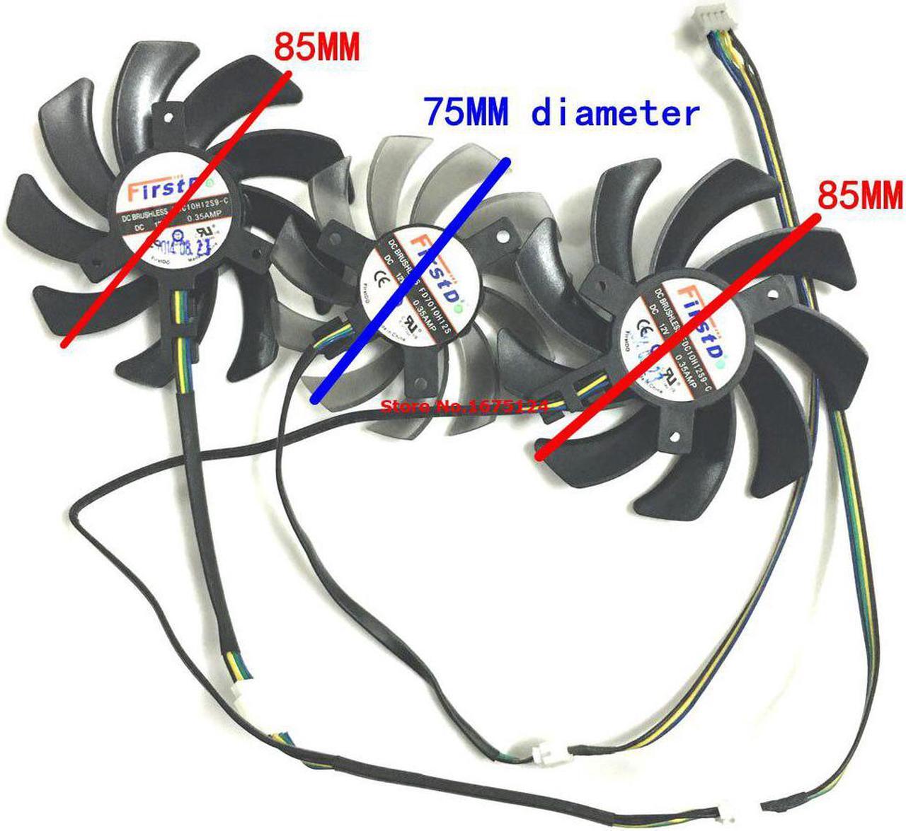 Alt view image 5 of 6 - 3Pcs/set R9 290X R9 280X GPU VGA Cooler Graphics Card Fan For Sapphire R9 270X/280X/290/290X VAPOR X OC TOXIC Video Card Cooling