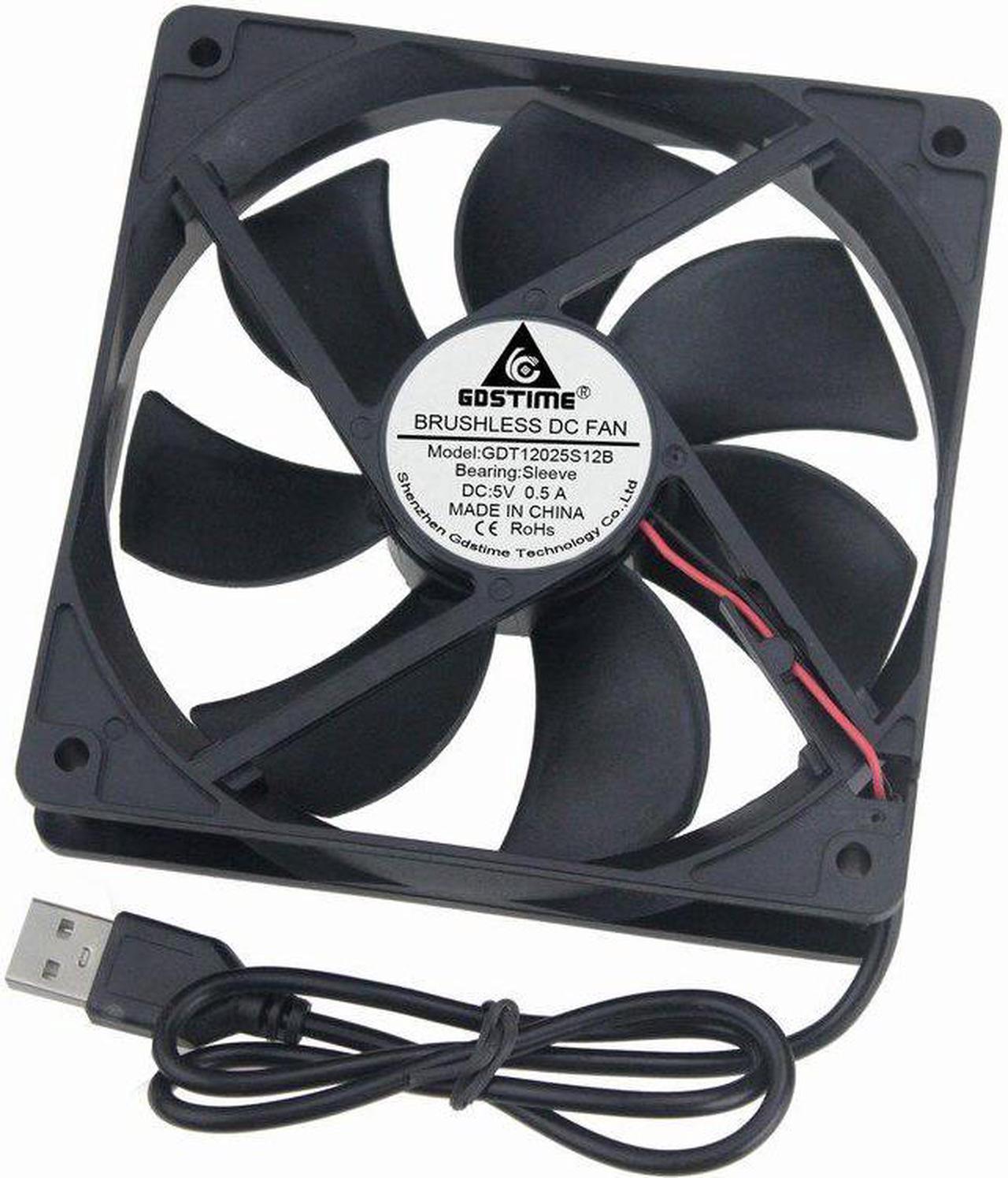 Alt view image 5 of 6 - 1 Pcs High Airflow 2000RPM 120mm x 25mm 12025 5V DC USB Power Supply Internet Computer Case Cooler Cooling Fan 120*120mm