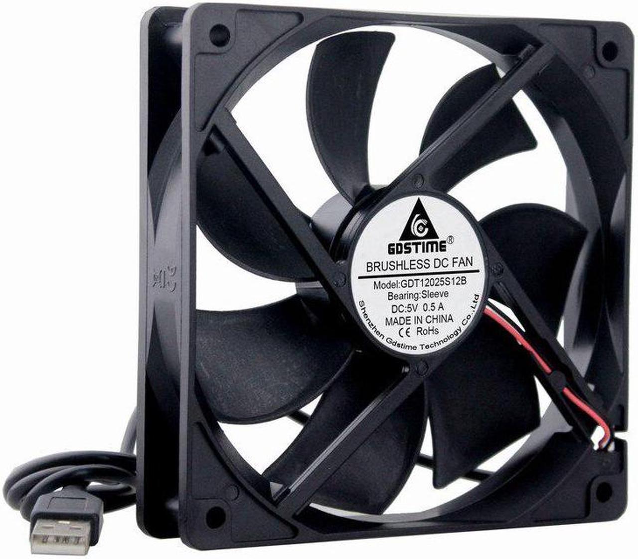 Alt view image 3 of 6 - 1 Pcs High Airflow 2000RPM 120mm x 25mm 12025 5V DC USB Power Supply Internet Computer Case Cooler Cooling Fan 120*120mm
