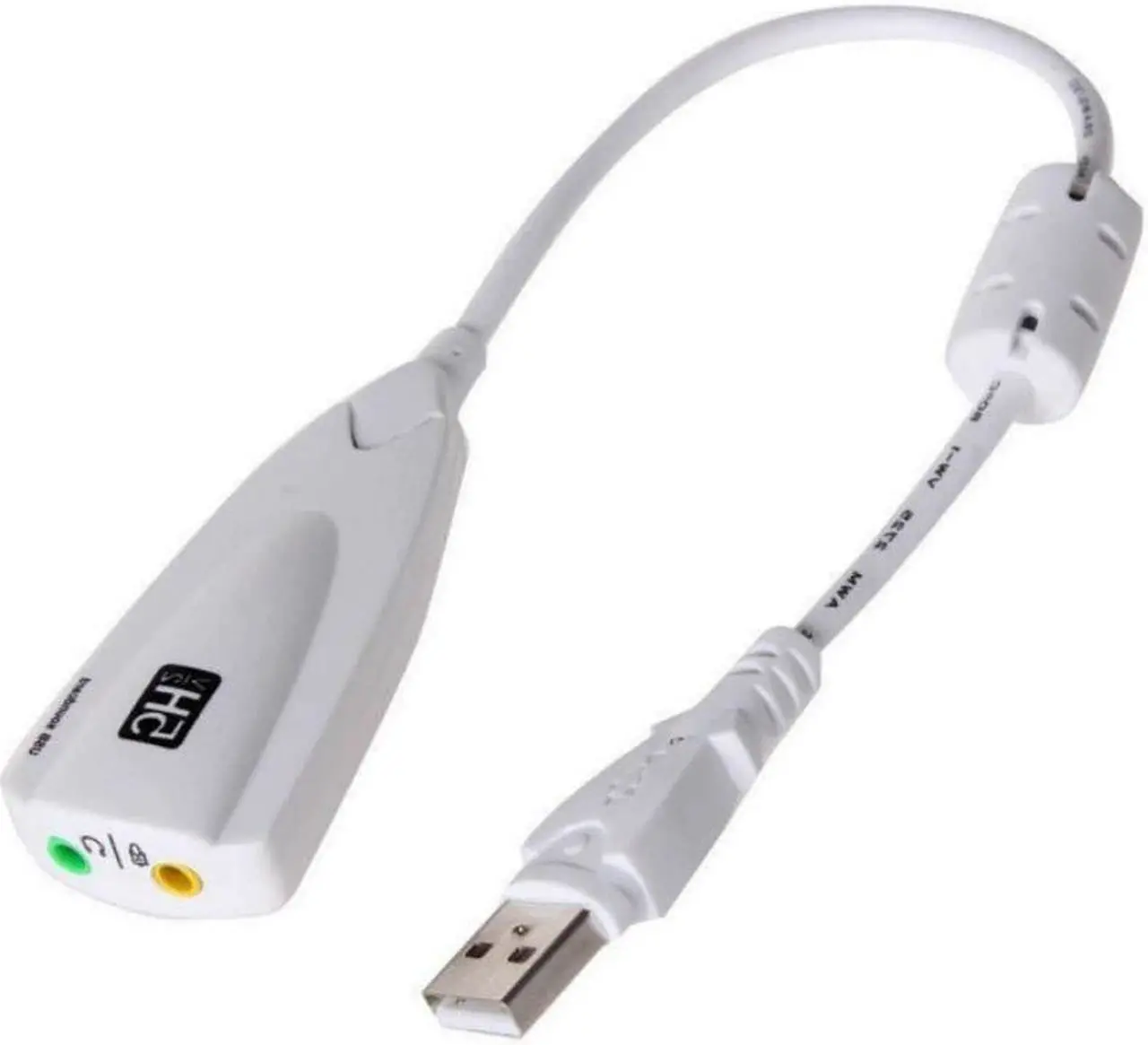 Alt view image 4 of 4 - External USB Sound Card 7.1 Adapter 5HV2 USB to 3.5mm Jack 3D CH Sound Antimagnetic Audio Headset Microphone For Laptop PC PS4