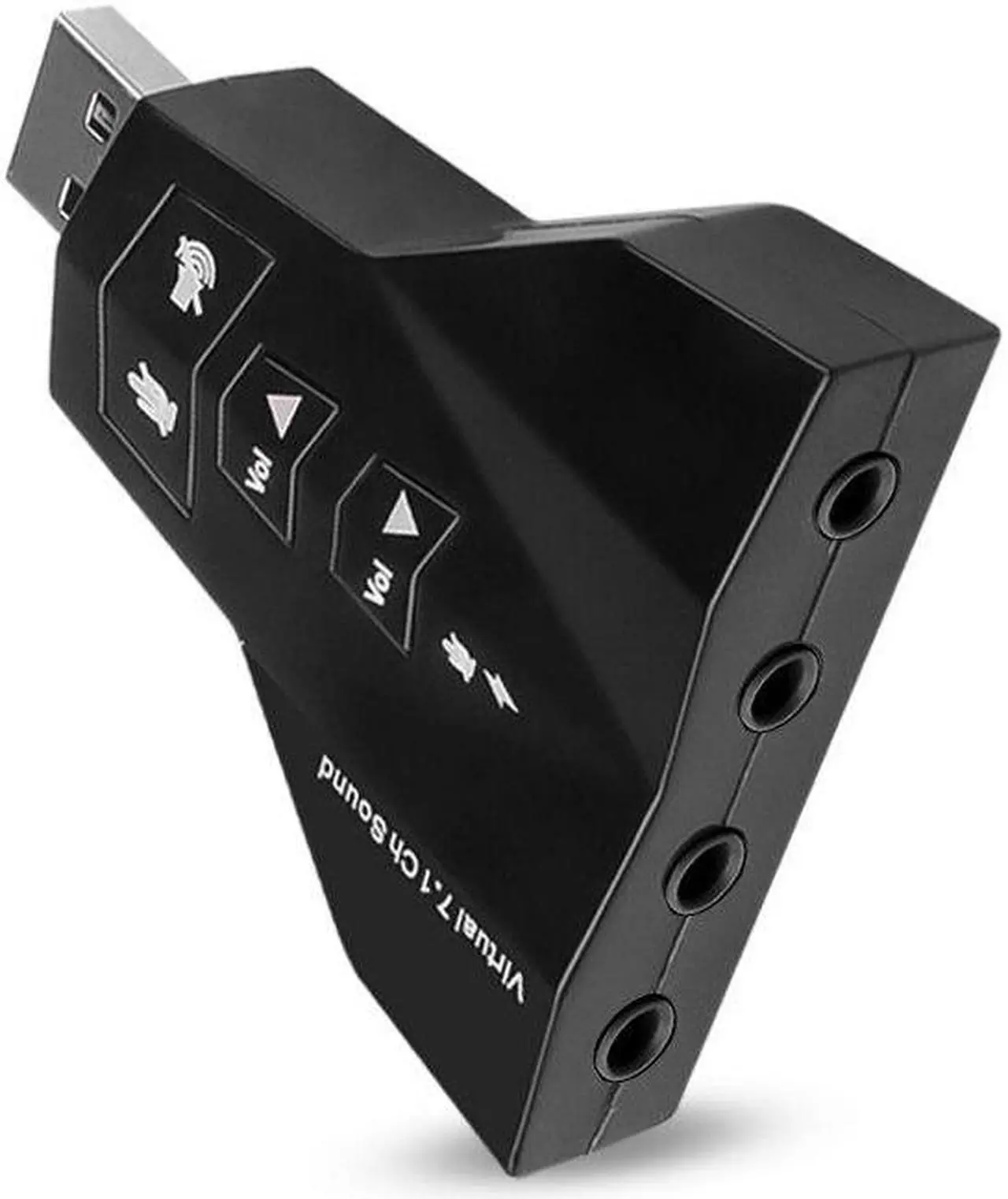 Alt view image 3 of 6 - External Virtual 7.1 USB 3D Sound Audio Card Adapter Channel converter Laptop PC for Macbook Two MIC / headset