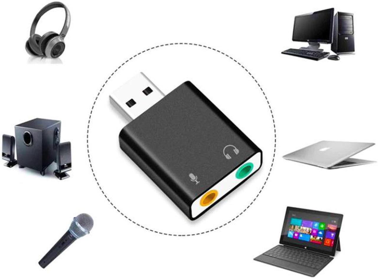 Alt view image 3 of 4 - USB 7.1 wireless sound card Live video recording computer external drive free stereo audio adapter for laptop microphone
