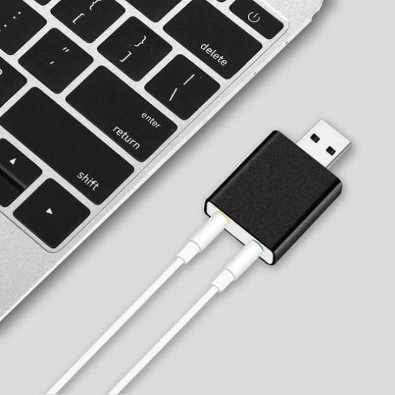Alt view image 4 of 4 - USB 7.1 wireless sound card Live video recording computer external drive free stereo audio adapter for laptop microphone