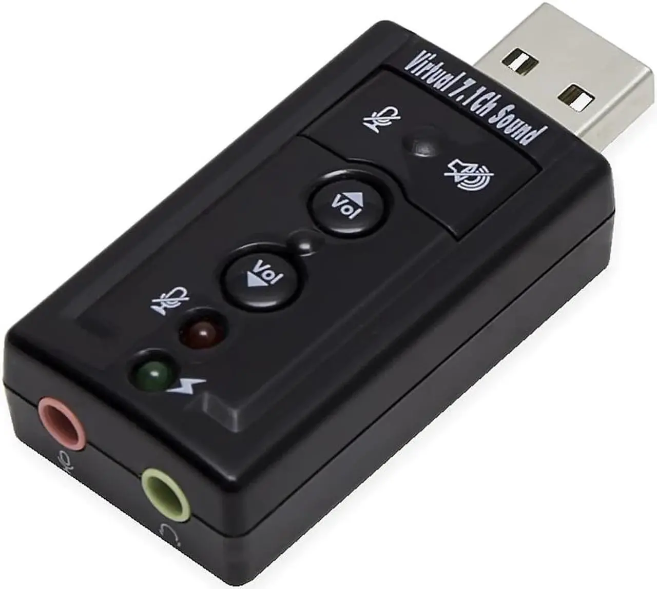 Main image of Elisona USB 2.0 External Virtual 7.1 Surround Adapter Sound Cards USB to Two 3.5MM Audio Microphone Interface Converter
