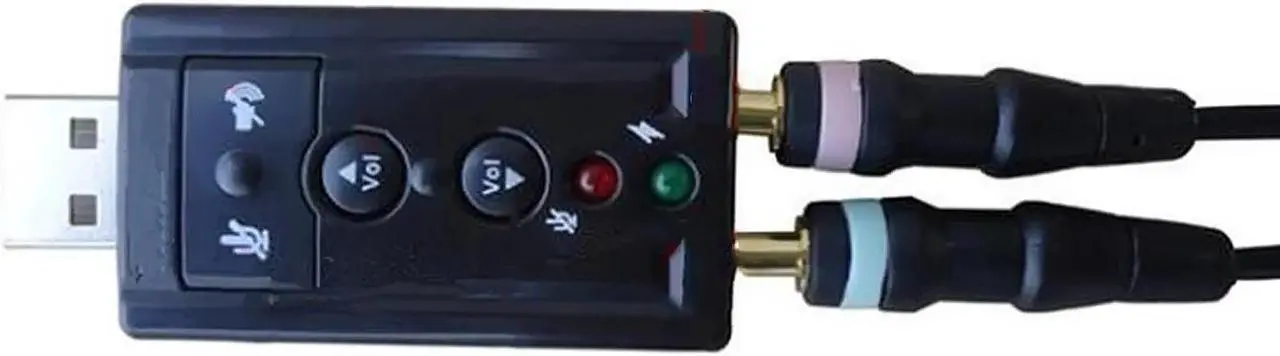 Alt view image 4 of 4 - Elisona USB 2.0 External Virtual 7.1 Surround Adapter Sound Cards USB to Two 3.5MM Audio Microphone Interface Converter