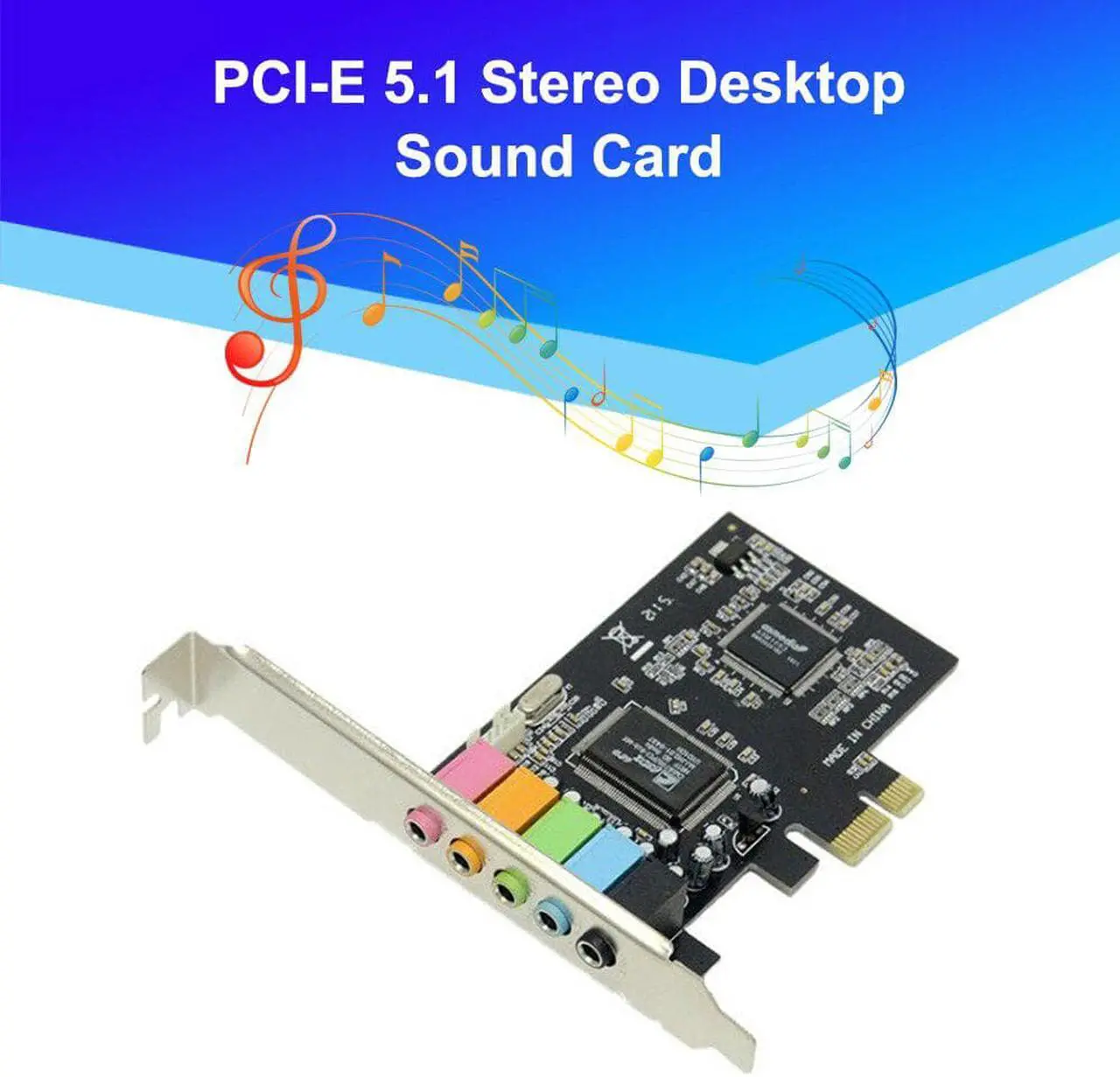 Alt view image 2 of 6 - Desktop Computer PCIe Sound Card Support 24-bit SPDIF OUT SPDIF IN for Home Theater Large-scale 3D Games