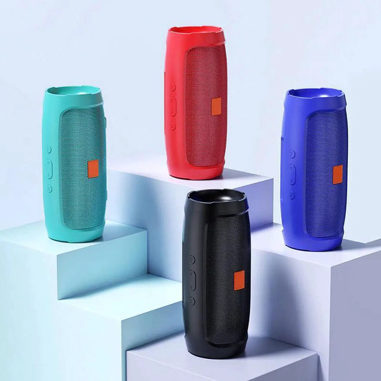 Alt view image 6 of 6 - Portable Bluetooth Speaker Column Stereo HiFi Heavy Bass Wireless Soundbar Subwoof Loudspeaker Supports FM Radio AUX TF Card