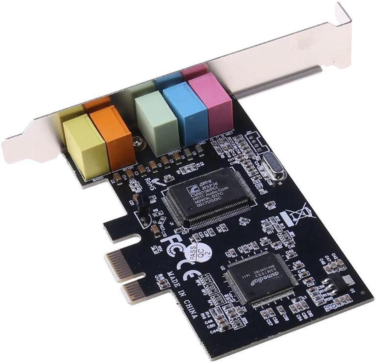 Alt view image 2 of 6 - PCI-E Audio Digital Sound Card 5.1 Solid Capacitors CMI8738 Chipset + Barrier