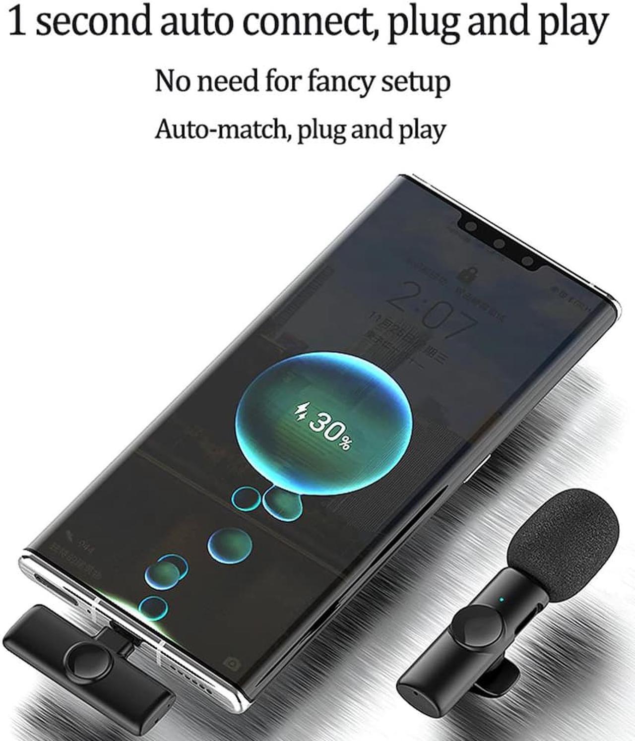 Alt view image 6 of 6 - Wireless Lapel Microphone Microphone For Phone Bluetooth Wireless Mini Tiktok Karaoke Microphone Sound Card Professional