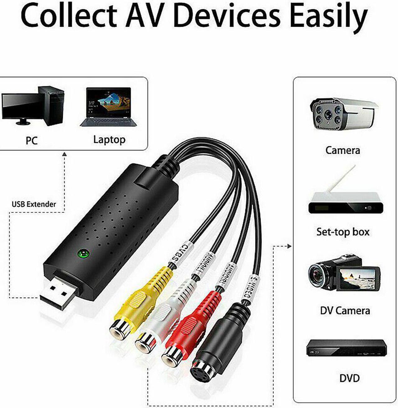 Alt view image 4 of 6 - USB 2.0 Video Adapter Audio Capture Card TV VHS to DVD Digital Converter with Audio Capture Function for Windows 2000 XP Vista