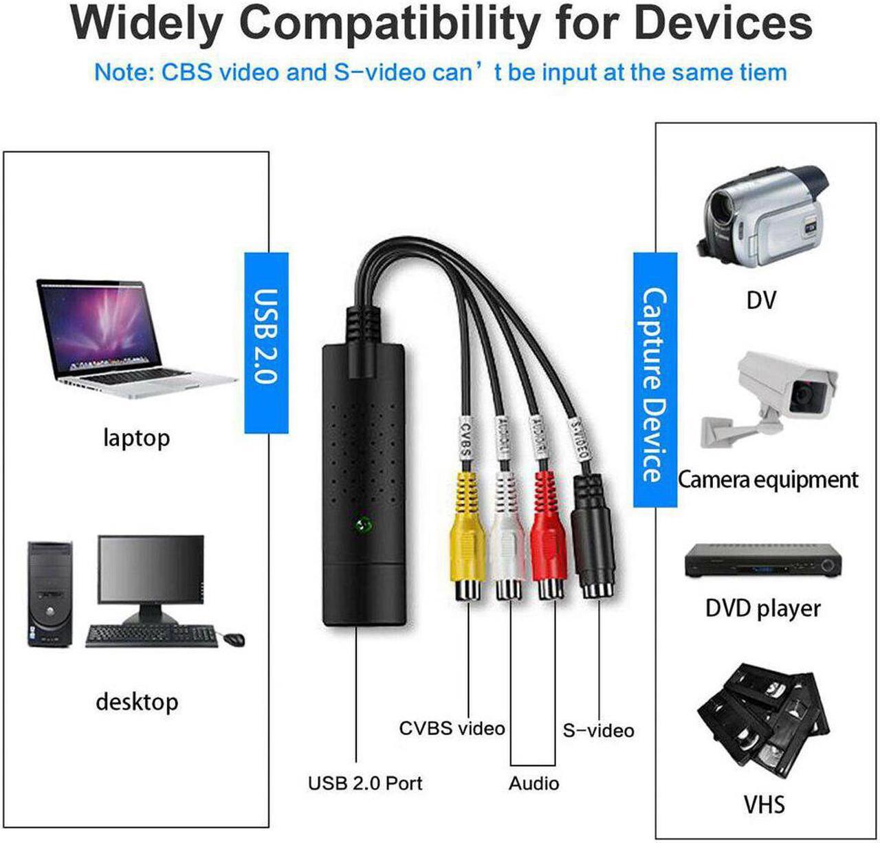Alt view image 5 of 6 - USB 2.0 Video Adapter Audio Capture Card TV VHS to DVD Digital Converter with Audio Capture Function for Windows 2000 XP Vista